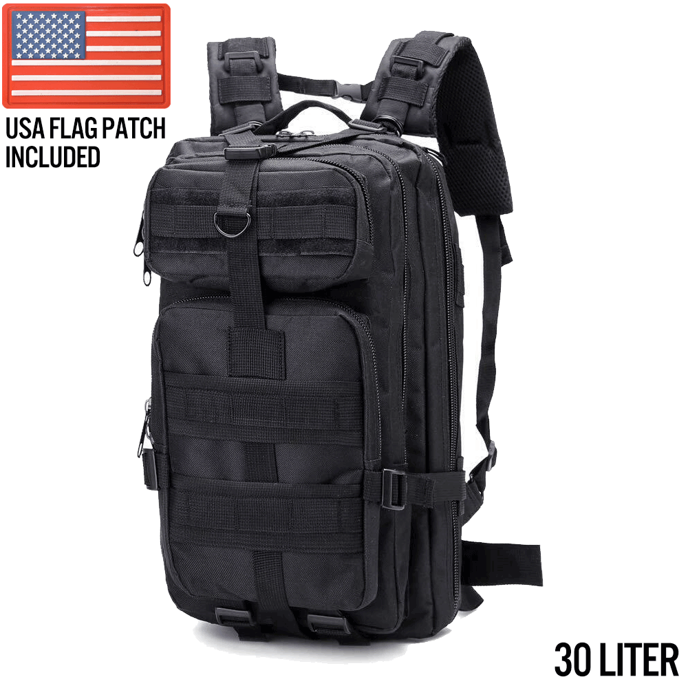 XG-MB30 - Small Tactical Backpack Survival Bag (30 Liter) - Black