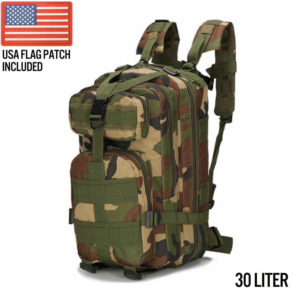 XG-MB30 - Small Tactical Backpack Survival Bag (30 Liter) - Jungle Camo