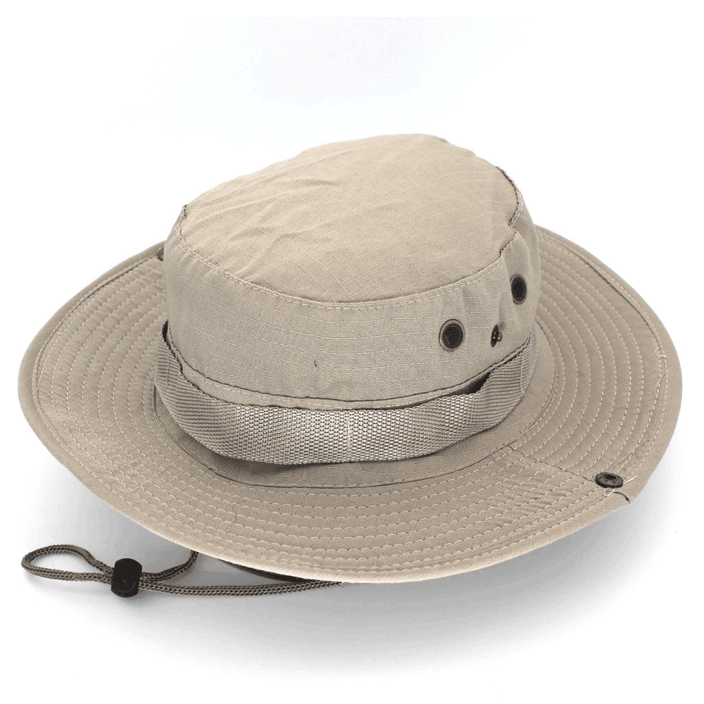 Military Boonie Hat with Wide Brim - Light Khaki