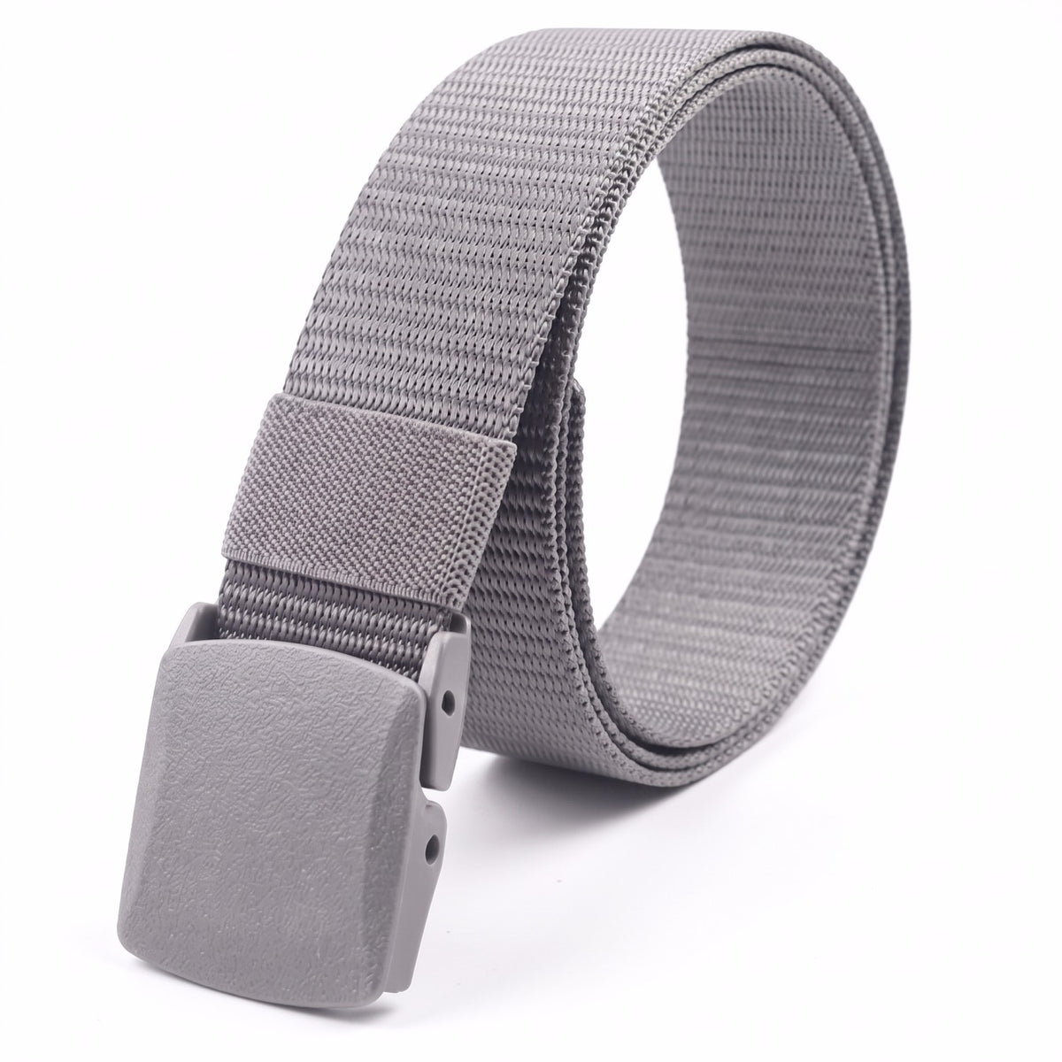 Adjustable Nylon Belt with Plastic Buckle - Gray