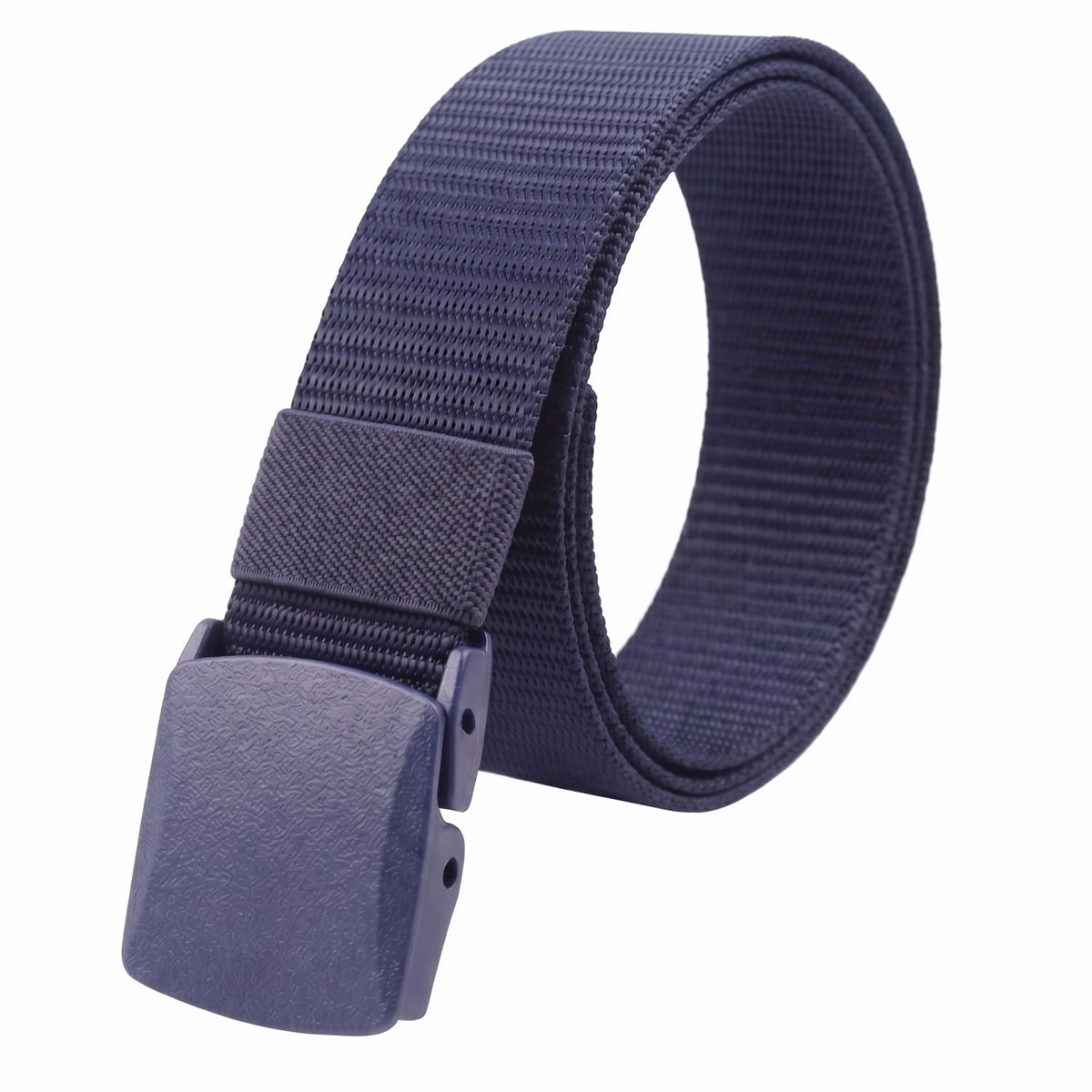 Adjustable Nylon Belt with Plastic Buckle - Navy
