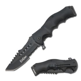 8.5" Tactical Spring Assisted Open Pocket Knife Black Cleaver Folding Blade