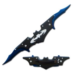 5.5" Closed Blue Double Bladed Midnight Spring Assist Knife