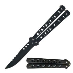 5.25" Closed Length Black Renegade Balisong Butterfly Flipper Knife