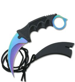 Tactical Combat Karambit Neck Knife Survival Hunting Fixed Blade