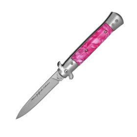 Milano Godfather Stiletto Style Spring Assisted Knife Pink Pearl