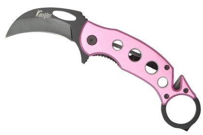 5 Inch Pink Karambit Tactical Rescue Spring Assisted Opening Knife