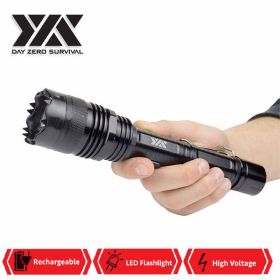 DZS 10 Million Volt Tactical Flashlight Stun Gun Rechargeable All Metal