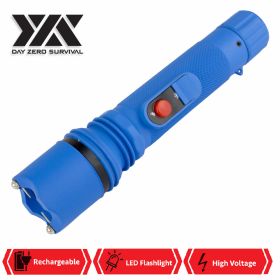 DZS Powerful 10 Million Volt LED Flashlight Stun Gun Rechargeable Blue