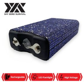 Blue Rhinestone DZS 10 Million Volt Self Defense Bling Stun Gun