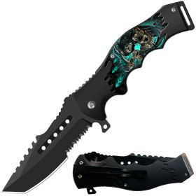 8.5" Tactical Grim Reaper Spring Assisted Folding Open Pocket Knife Cleaver Blade