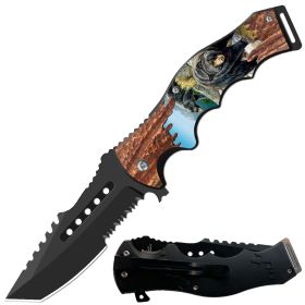 8.5in Tracker Huntsman American Black Bear Spring Assisted Folding Open Pocket Knife