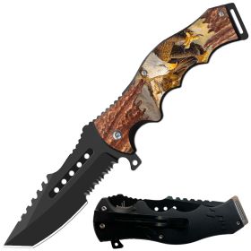 8.5" Tactical Eagle Spring Assisted Folding Open Pocket Knife Razor Blade