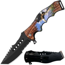 8.5in Tactical Flying Eagle Spring Assisted Folding Open Pocket Knife Razer Blade