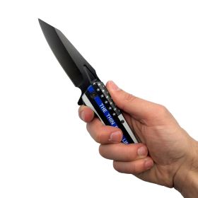 3" Thin Blue Line Knife With ABS Handle