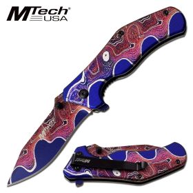 Mtech Spring Assist EDC Pocket Knife Pink/Purple