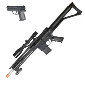 Spring P1137 Rifle Airsoft Pistol Combo Pack RIS Laser, Light, and Scope