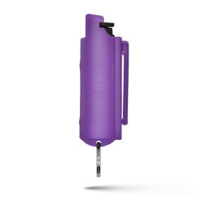 Purple Hard Case Personal Defense Pepper Spray Keychain With Belt Clip