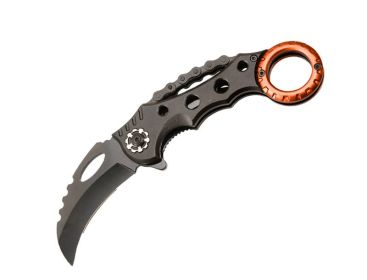 Orange Karambit Spring Assist Folding Knife Tactical Rescue Knives