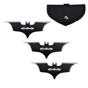 4" Batarang 3 Pcs Throwing Knife Bat Thrower Set