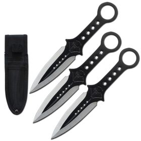 3 Pcs 7.5" Tactical Skull Kunai Throwing Knife Blade Set