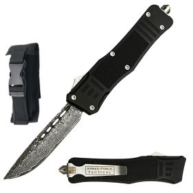 9" Damascus Ghost Out Of The Front Tactical Automatic OTF Pocket Knife