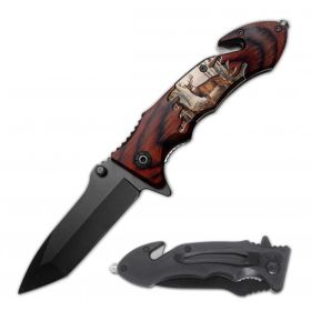 Tactical Deer Rescue Folding Spring Assist Open EDC Pocket Knife