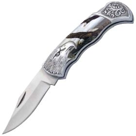 7.25" Eagle Bolster Handle Lockback Folding Pocket Knife in a Gift Box Style-14