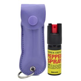 Purple Keychain Personal Defense Pepper Spray OC-18 1/2 oz With Case