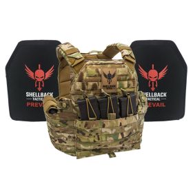 Shellback Tactical SF Lightweight Armor System with Level III+ H3101 Plates (Color: Multicam, size: large)