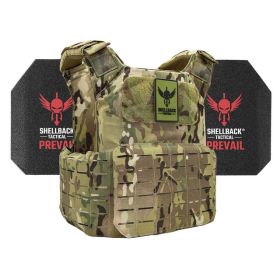 Shellback Tactical Shield 2.0 Active Shooter Kit with Level III Model AR1000 Armor Plates (Color: Multicam, size: OSFM)