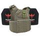 Shield 2.0 Lightweight Armor System with Level III Model LON-III-P Hard Armor Plates (Color: Ranger Green, size: OSFM)