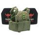 Rampage 2.0 Lightweight Armor System with Level III Model LON-III-P Hard Armor Plates (Color: Ranger Green, size: OSFM)