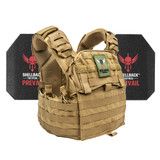 Shellback Tactical Banshee Elite 2.0 Active Shooter Kit with Level III Model AR1000 Armor Plates (Color: Coyote, size: OSFM)