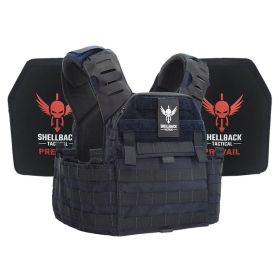 Banshee Elite 2.0 Lightweight Armor System with Level III Model LON-III-P Hard Armor Plates (Color: Navy Blue, size: OSFM)