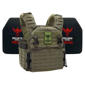 Banshee Elite 3.0 Lightweight Level IV Armor Kit with Model 4SICMH Ceramic Plates (Color: Ranger Green, size: L/XL)