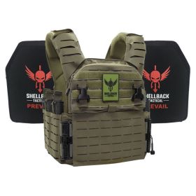 Banshee Elite 3.0 Lightweight Armor System with Level III Model LON-III-P Hard Armor Plates (Color: Ranger Green, size: S/M)