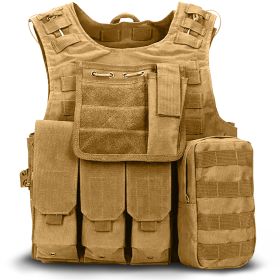 Military Tactical Plate Carrier Vest (Size/Style/Color: Khaki)