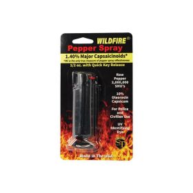 Wildfire 1.4% MC 1/2 oz pepper spray hard case with quick release keychain (Options: Black)