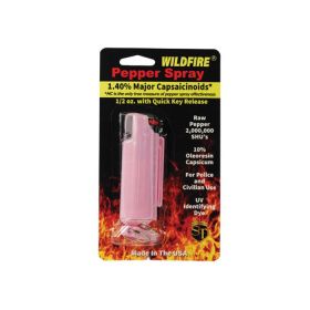 Wildfire 1.4% MC 1/2 oz pepper spray hard case with quick release keychain (Options: Pink)