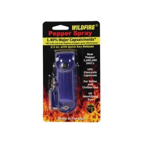 Wildfire 1.4% MC 1/2 oz pepper spray leatherette holster and quick release keychain (Options: Blue)